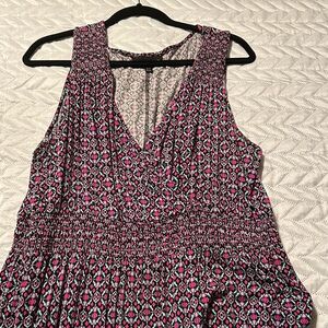 Lane Bryant Purple and Pink Midi Dress